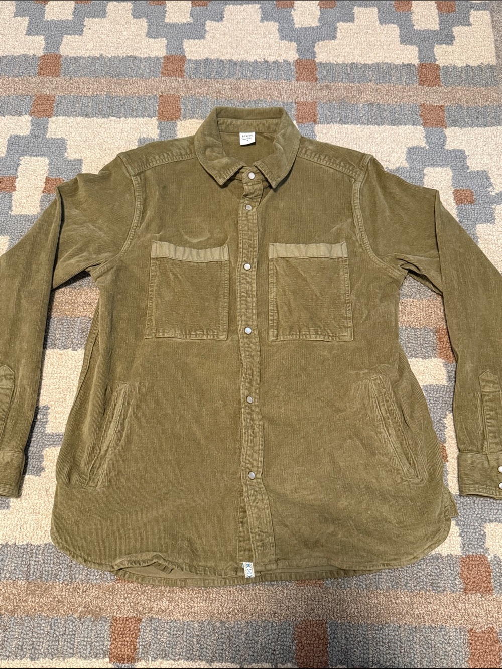 Stoic All Hail The Wale Corduroy Overshirt - Women's Green Small